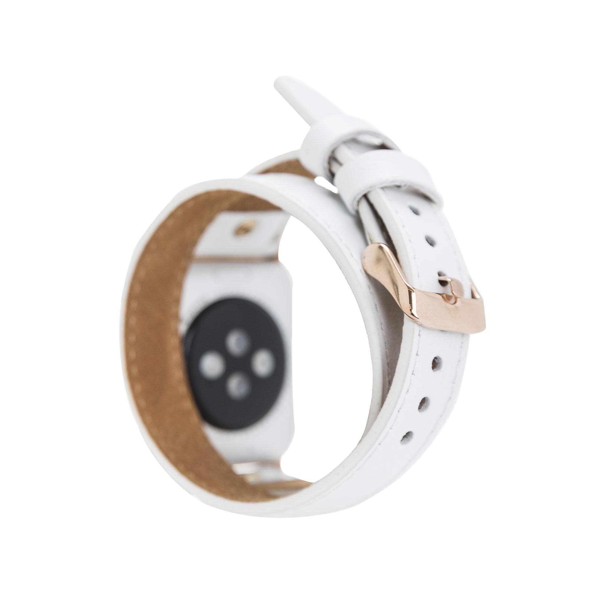 Hector Double Tour Leather Apple Watch Band with Gold Trok - TORONATA - color_