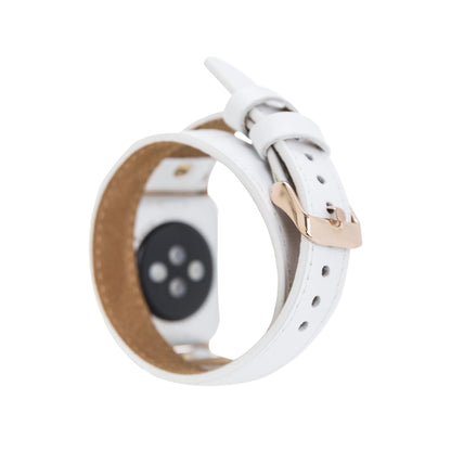 Hector Double Tour Leather Apple Watch Band with Gold Trok - TORONATA - color_