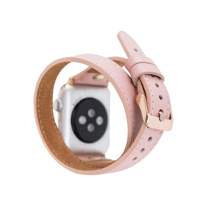 Hector Double Tour Leather Apple Watch Band with Gold Trok - TORONATA - color_
