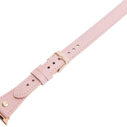 Hector Double Tour Leather Apple Watch Band with Gold Trok - TORONATA - color_