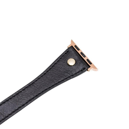 Hector Double Tour Leather Apple Watch Band with Gold Trok - TORONATA - color_
