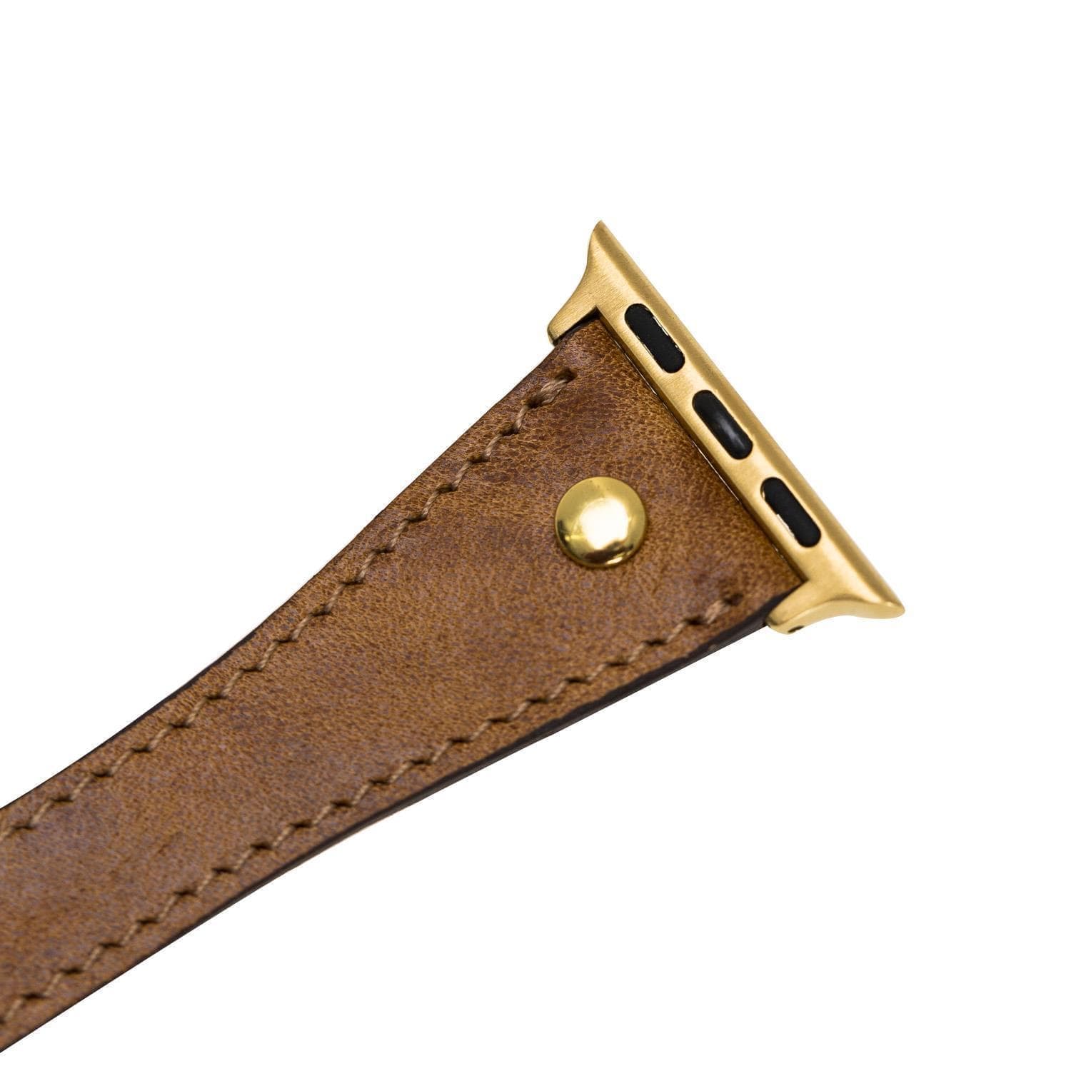 Hector Double Tour Leather Apple Watch Band with Gold Trok - TORONATA - color_