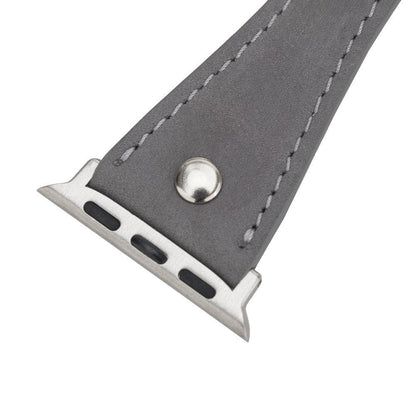 Hector Double Tour Leather Apple Watch Band with Silver Trok - TORONATA - color_