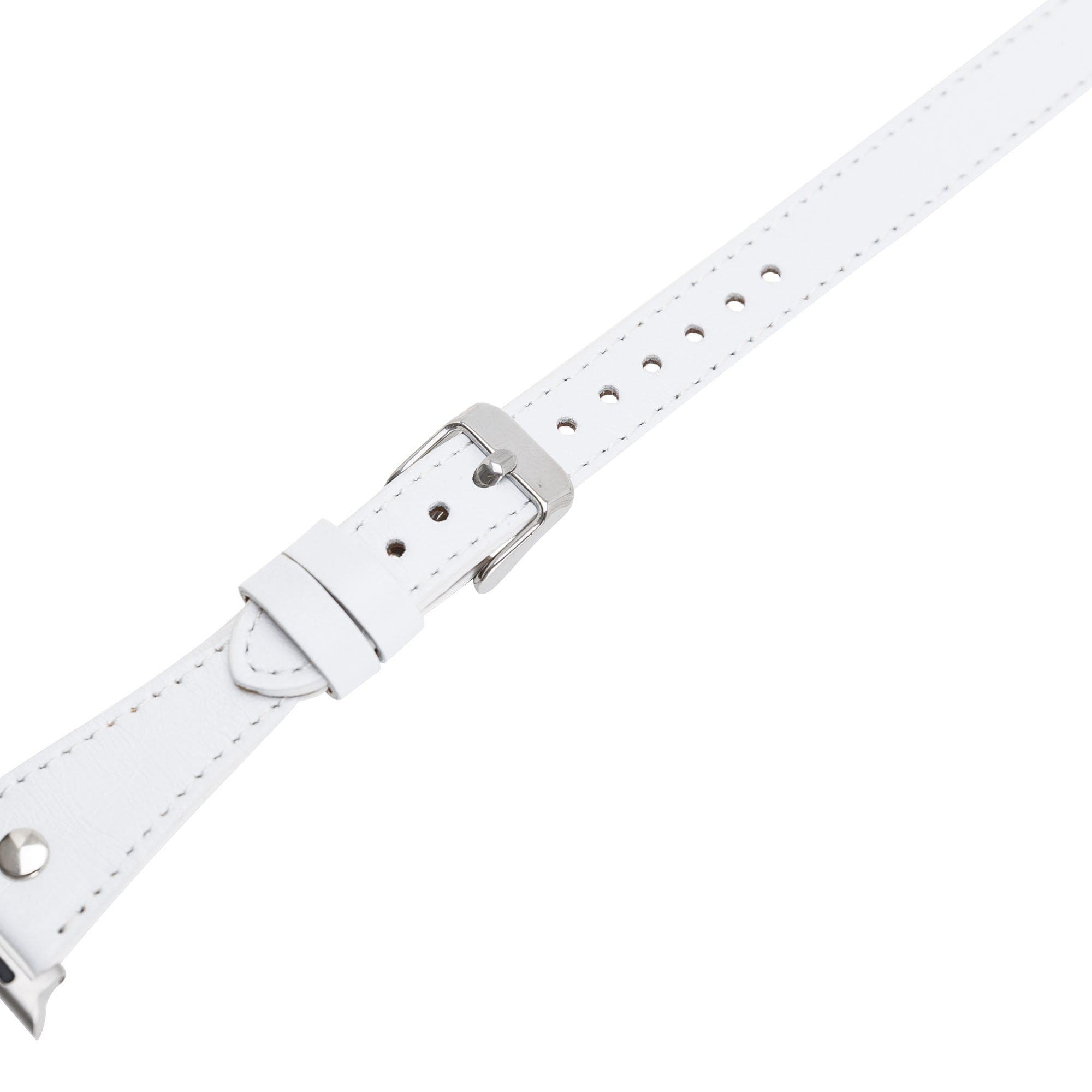 Hector Double Tour Leather Apple Watch Band with Silver Trok - TORONATA - color_