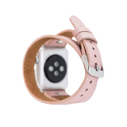 Hector Double Tour Leather Apple Watch Band with Silver Trok - TORONATA - color_