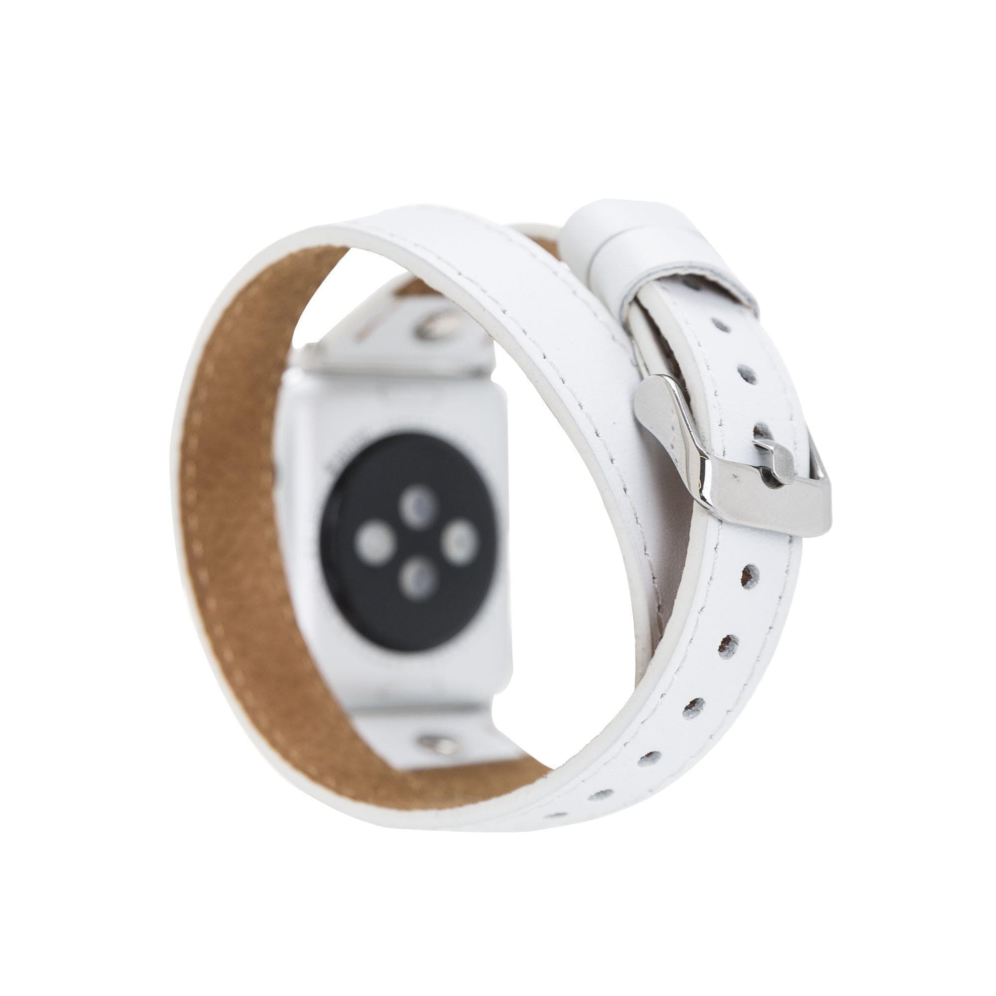 Hector Double Tour Leather Apple Watch Band with Silver Trok - TORONATA - color_