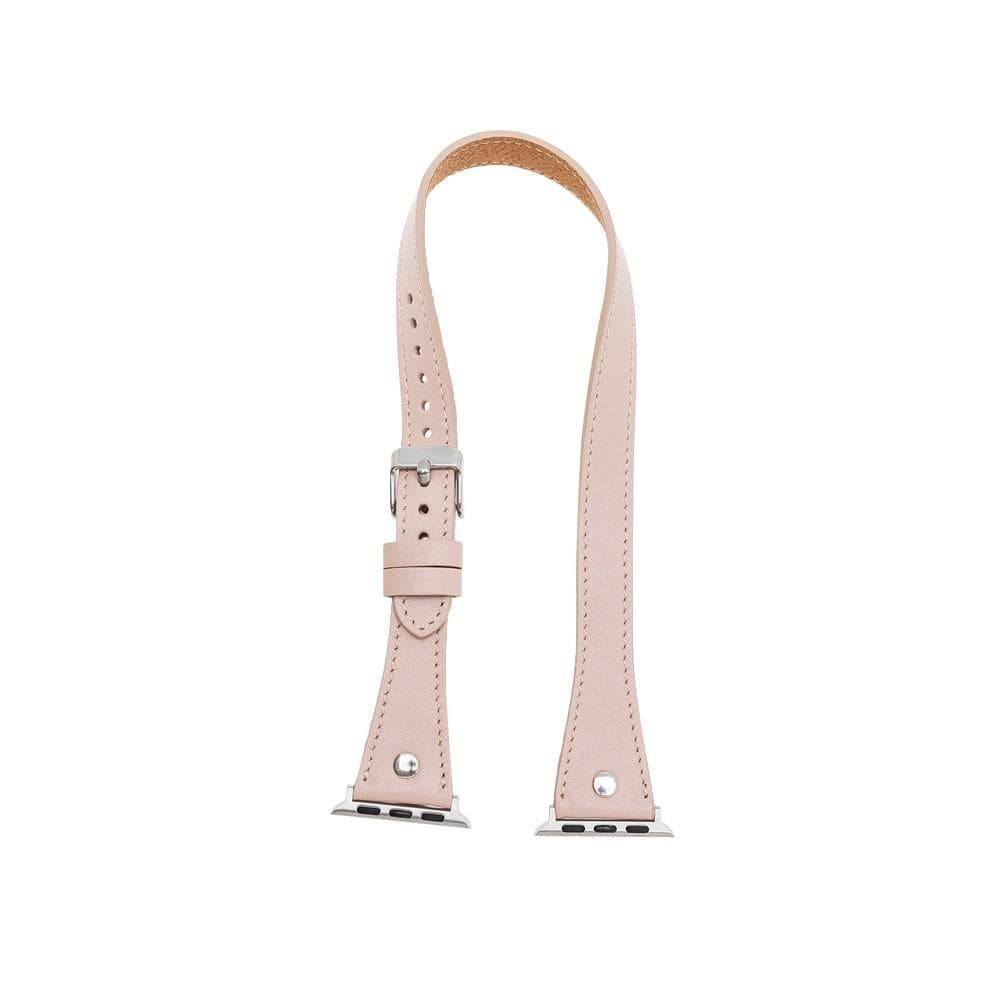 Hector Double Tour Leather Apple Watch Band with Silver Trok - TORONATA - color_