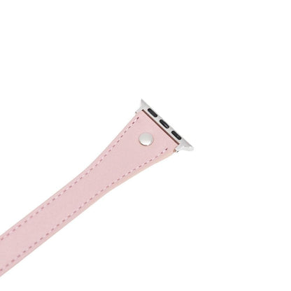 Hector Double Tour Leather Apple Watch Band with Silver Trok - TORONATA - color_