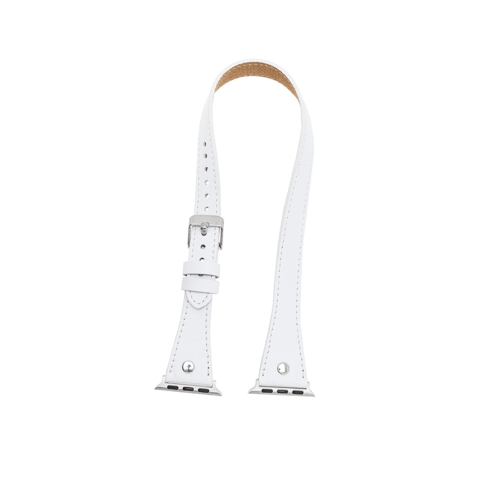 Hector Double Tour Leather Apple Watch Band with Silver Trok - TORONATA - color_