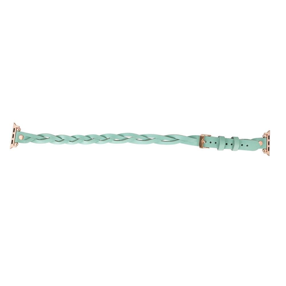 Peggy Ferro Braided Double Tour Rose Gold Trok Style Genuine Leather Apple Watch Band - TORONATA - color_