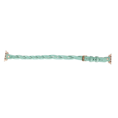 Peggy Ferro Braided Double Tour Rose Gold Trok Style Genuine Leather Apple Watch Band - TORONATA - color_