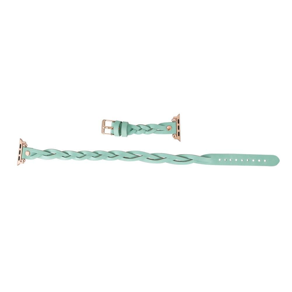 Peggy Ferro Braided Double Tour Rose Gold Trok Style Genuine Leather Apple Watch Band - TORONATA - color_