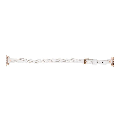 Peggy Ferro Braided Double Tour Rose Gold Trok Style Genuine Leather Apple Watch Band - TORONATA - color_
