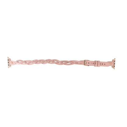 Peggy Ferro Braided Double Tour Rose Gold Trok Style Genuine Leather Apple Watch Band - TORONATA - color_