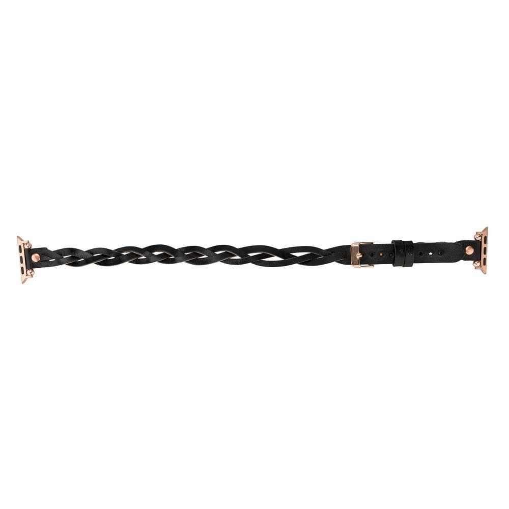 Peggy Ferro Braided Double Tour Rose Gold Trok Style Genuine Leather Apple Watch Band - TORONATA - color_