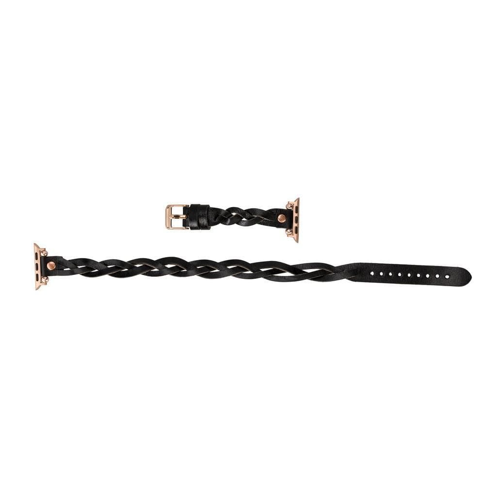 Peggy Ferro Braided Double Tour Rose Gold Trok Style Genuine Leather Apple Watch Band - TORONATA - color_