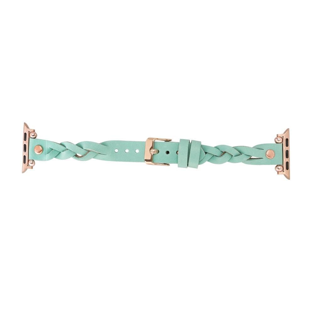 Wanda Ferro Braided Rose Gold Trok Style Leather Apple Watch Band - TORONATA - color_