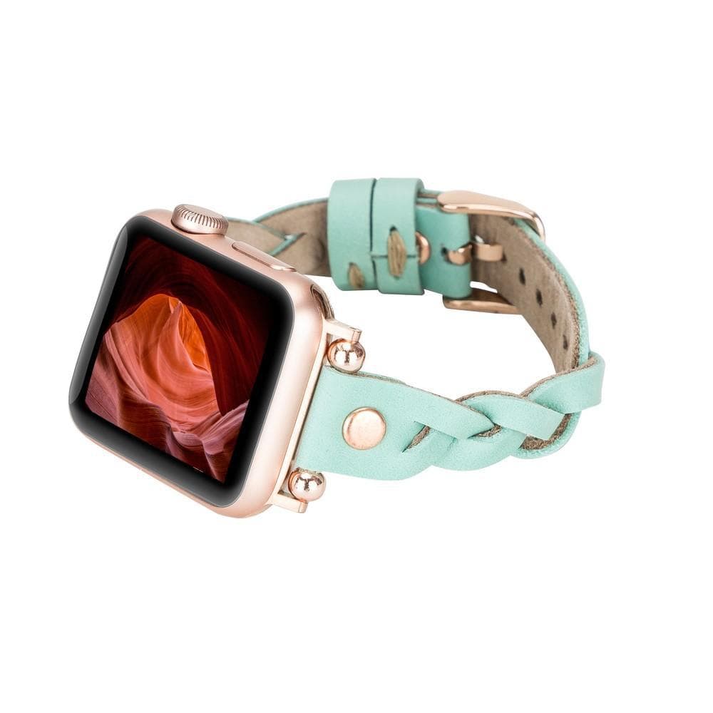 Wanda Ferro Braided Rose Gold Trok Style Leather Apple Watch Band - TORONATA - color_
