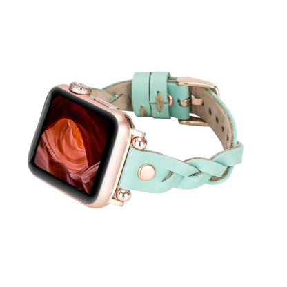 Wanda Ferro Braided Rose Gold Trok Style Leather Apple Watch Band - TORONATA - color_