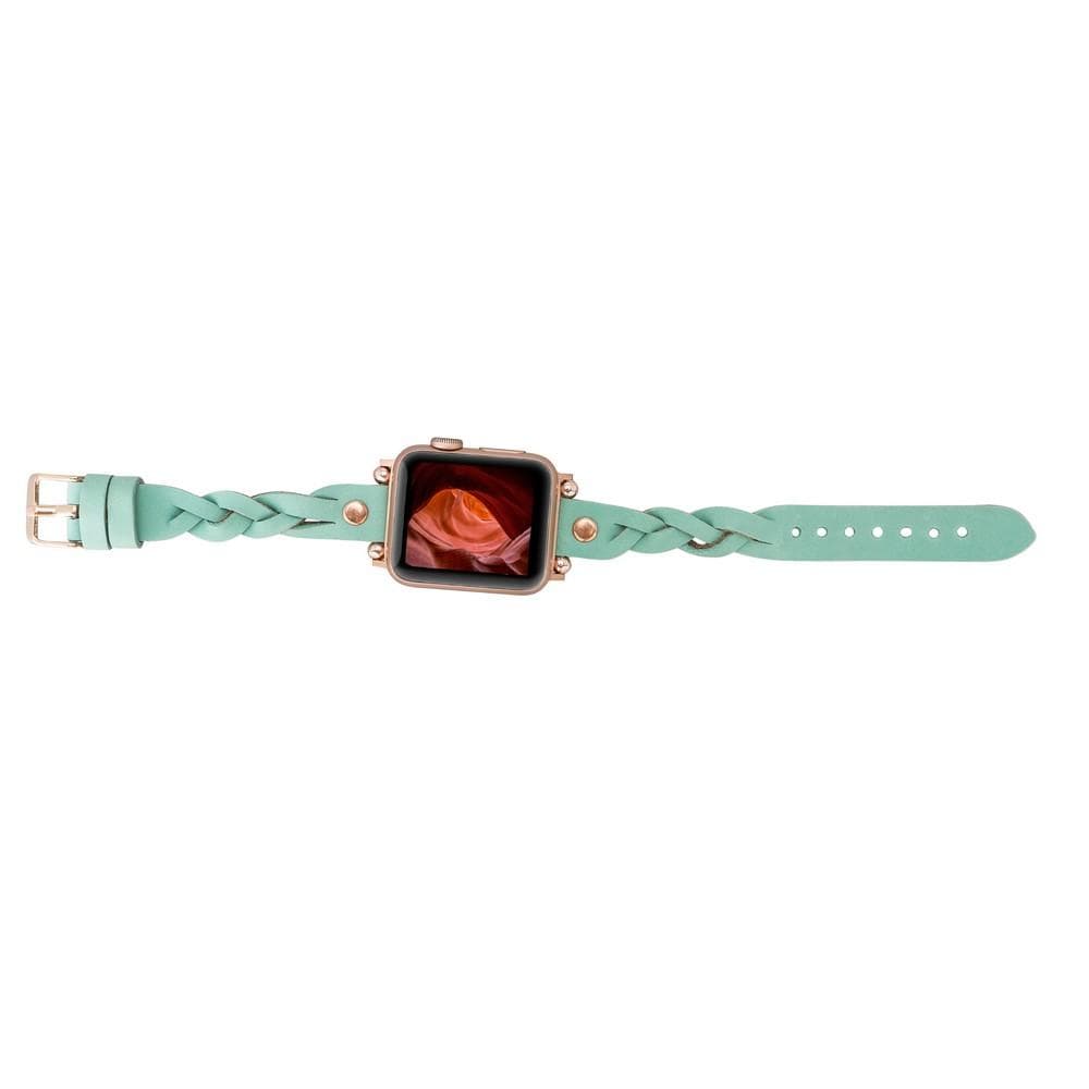 Wanda Ferro Braided Rose Gold Trok Style Leather Apple Watch Band - TORONATA - color_