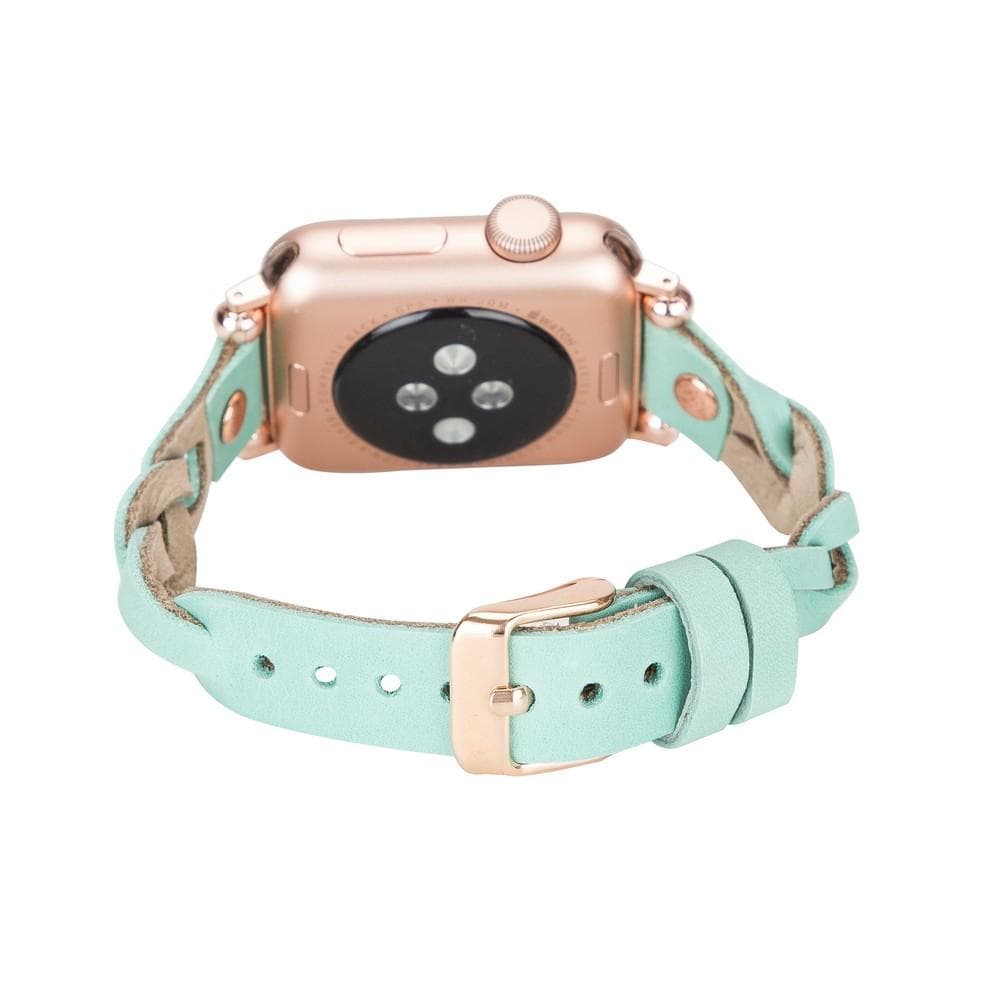 Wanda Ferro Braided Rose Gold Trok Style Leather Apple Watch Band - TORONATA - color_