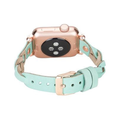 Wanda Ferro Braided Rose Gold Trok Style Leather Apple Watch Band - TORONATA - color_