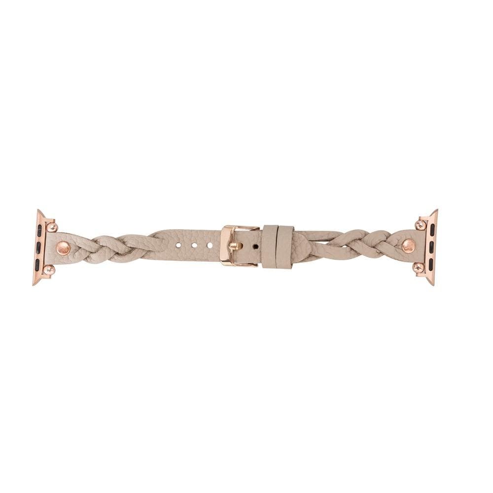 Wanda Ferro Braided Rose Gold Trok Style Leather Apple Watch Band - TORONATA - color_