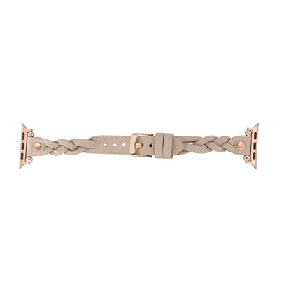 Wanda Ferro Braided Rose Gold Trok Style Leather Apple Watch Band - TORONATA - color_