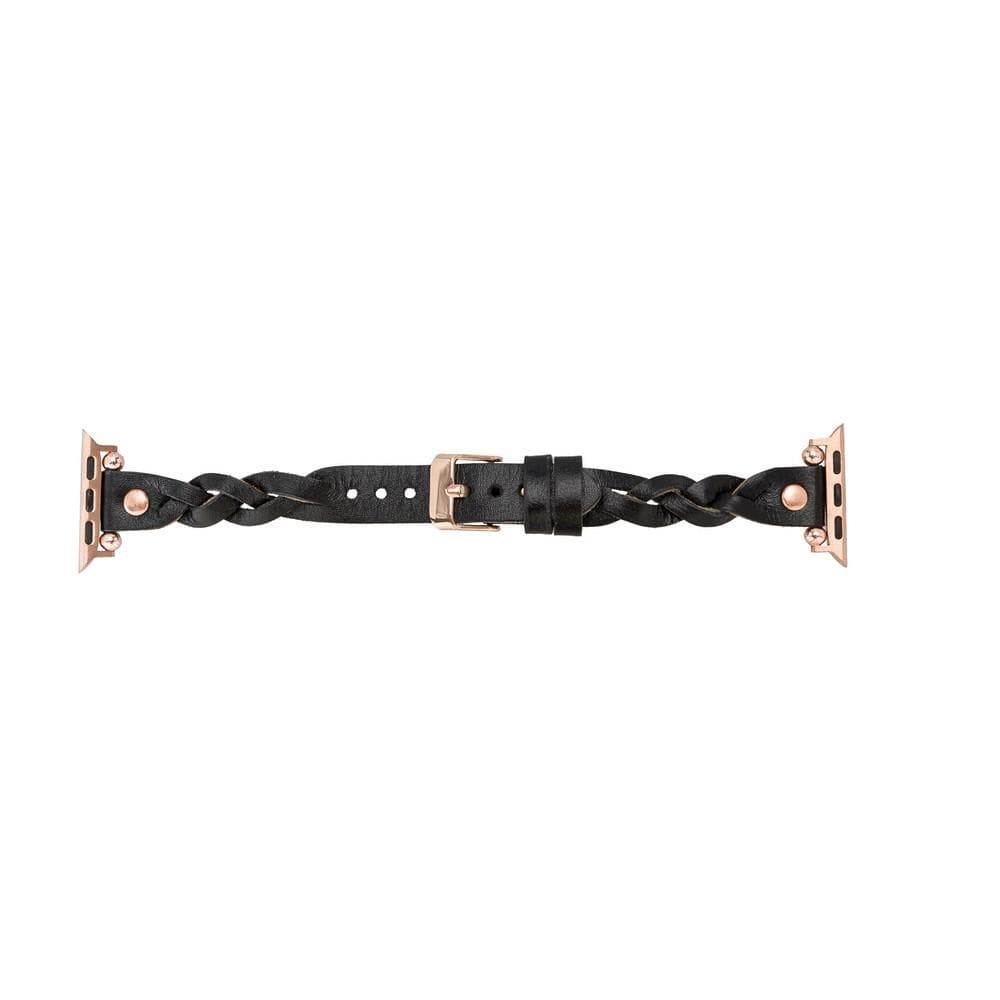 Wanda Ferro Braided Rose Gold Trok Style Leather Apple Watch Band - TORONATA - color_