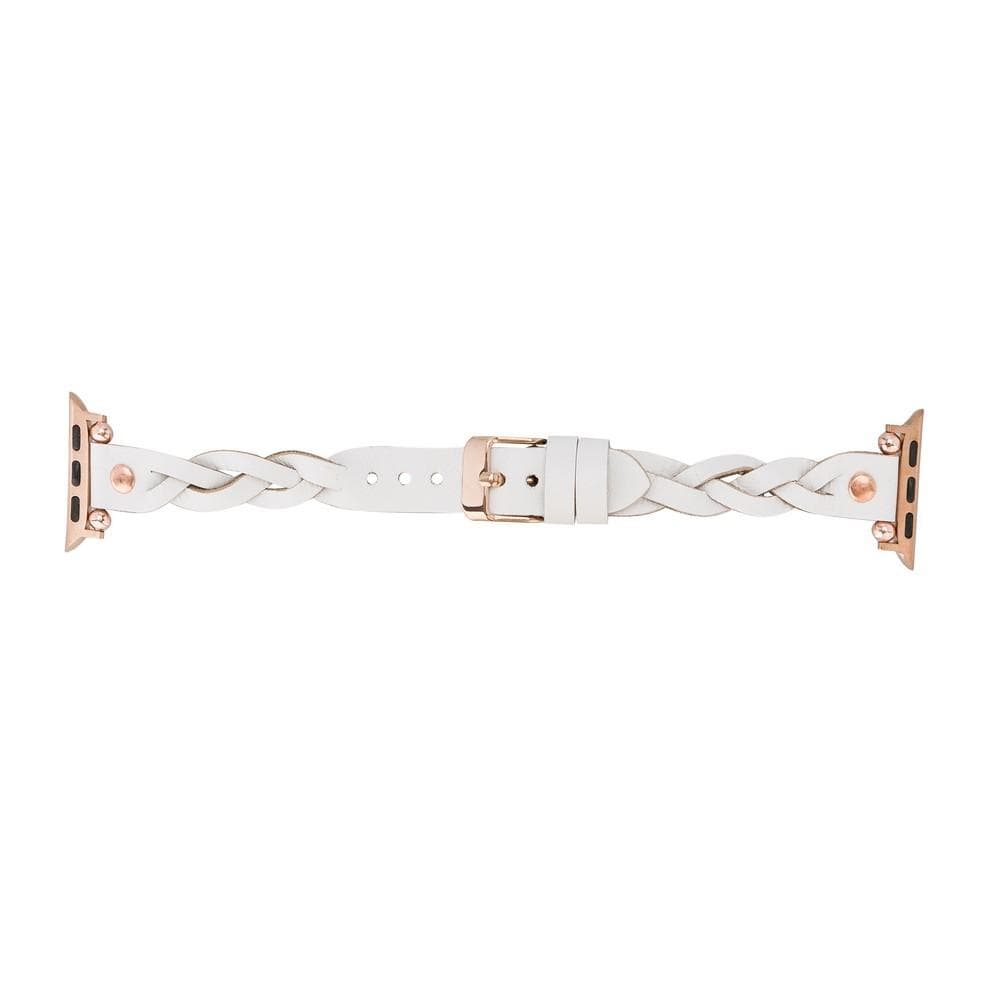 Wanda Ferro Braided Rose Gold Trok Style Leather Apple Watch Band - TORONATA - color_