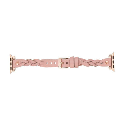 Wanda Ferro Braided Rose Gold Trok Style Leather Apple Watch Band - TORONATA - color_