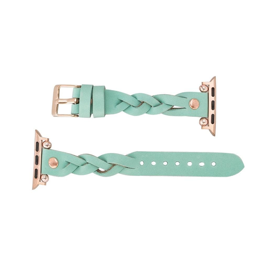Wanda Ferro Braided Rose Gold Trok Style Leather Apple Watch Band - TORONATA - color_