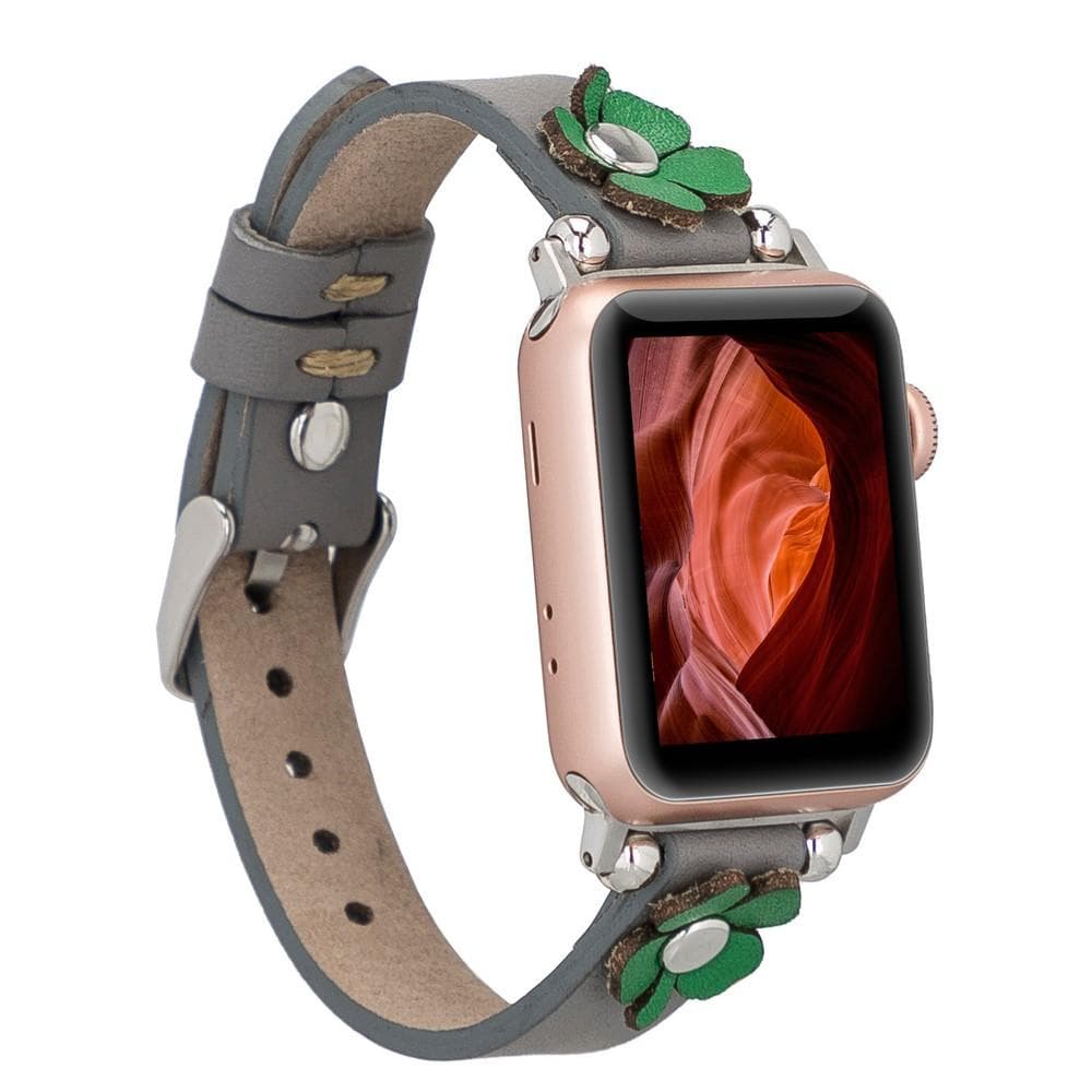 Flower Ferro Leather Apple Watch Band - TORONATA - color_