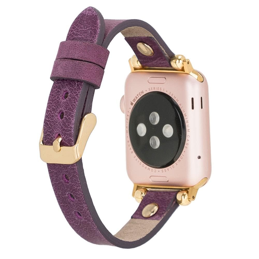 Ferro Leather Apple Watch Band with Gold Trok - TORONATA - color_