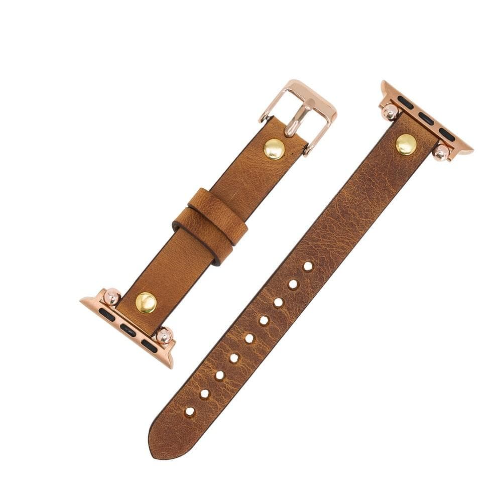 Ferro Leather Apple Watch Band with Gold Trok - TORONATA - color_