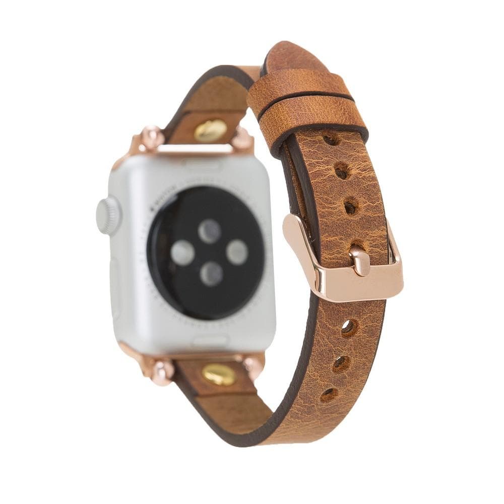 Ferro Leather Apple Watch Band with Gold Trok - TORONATA - color_