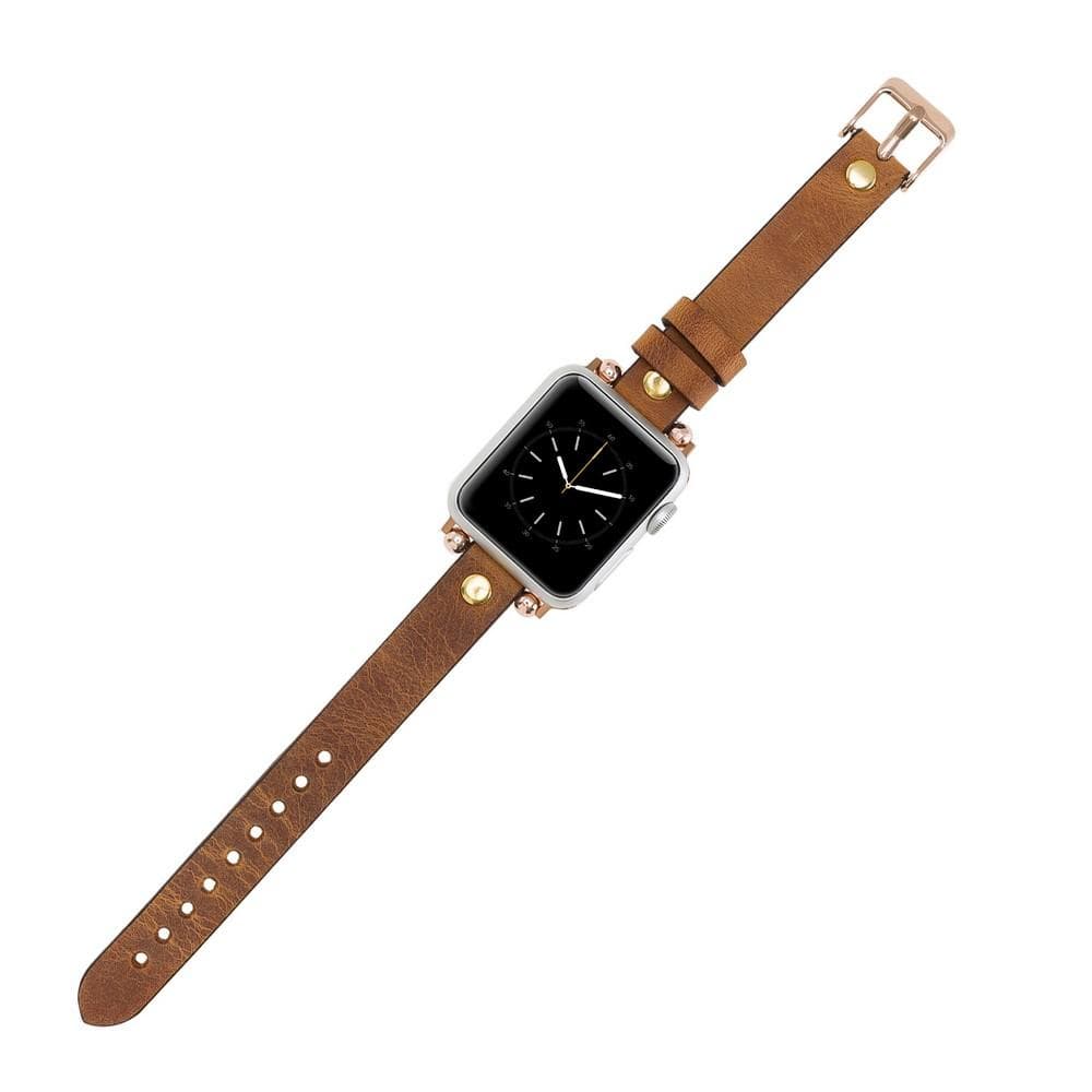 Ferro Leather Apple Watch Band with Gold Trok - TORONATA - color_