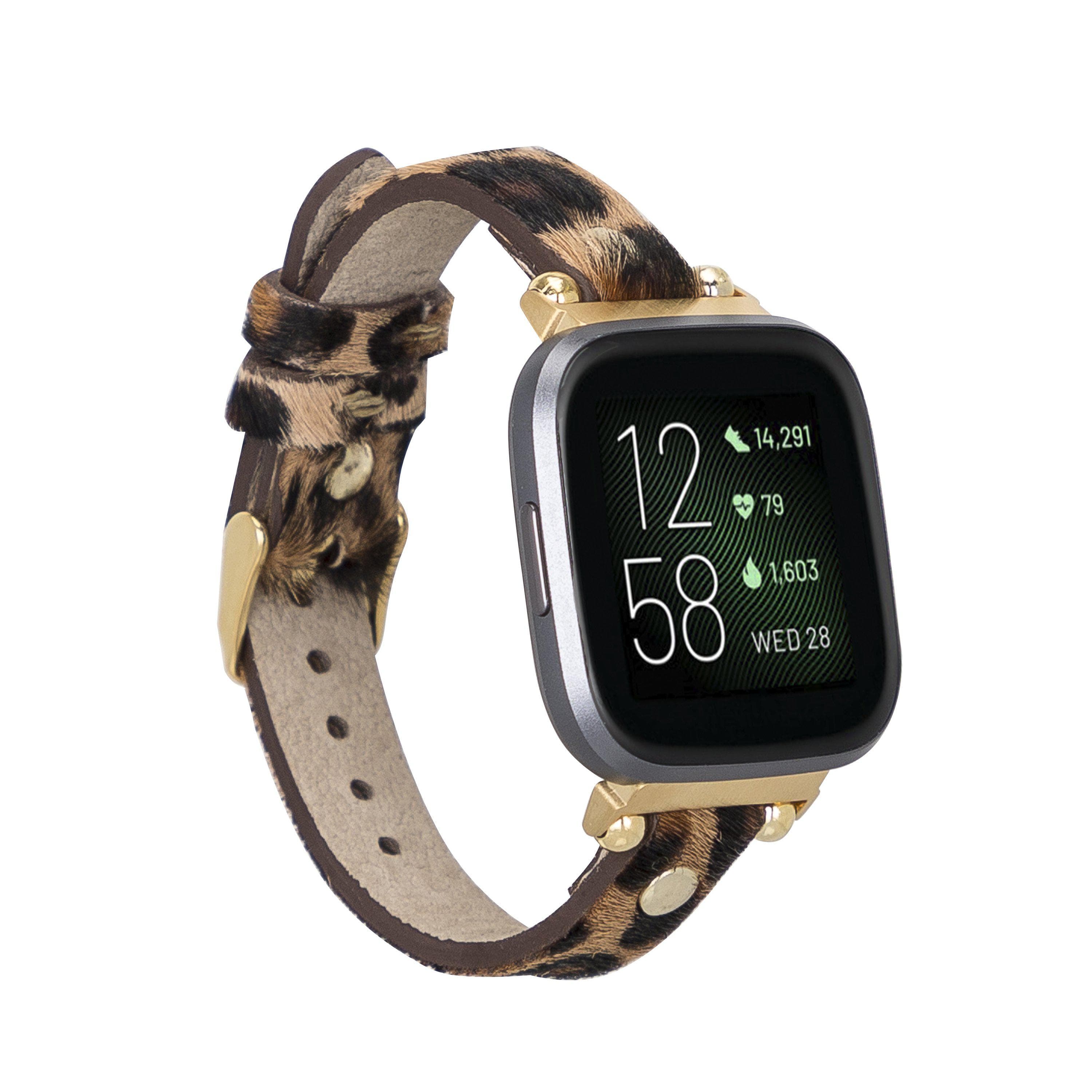 Ferro Leather Apple Watch Band with Gold Trok - TORONATA - color_ Leopard
