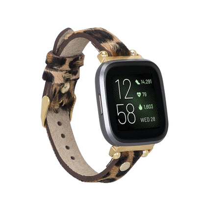Ferro Leather Apple Watch Band with Gold Trok - TORONATA - color_ Leopard