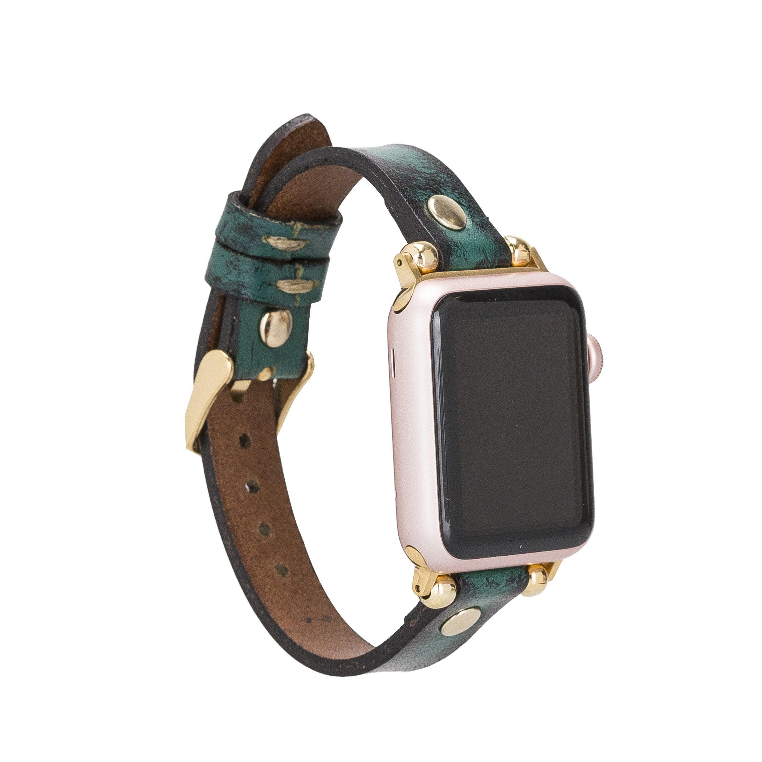 Ferro Leather Apple Watch Band with Gold Trok - TORONATA - color_ 40 41 42mm