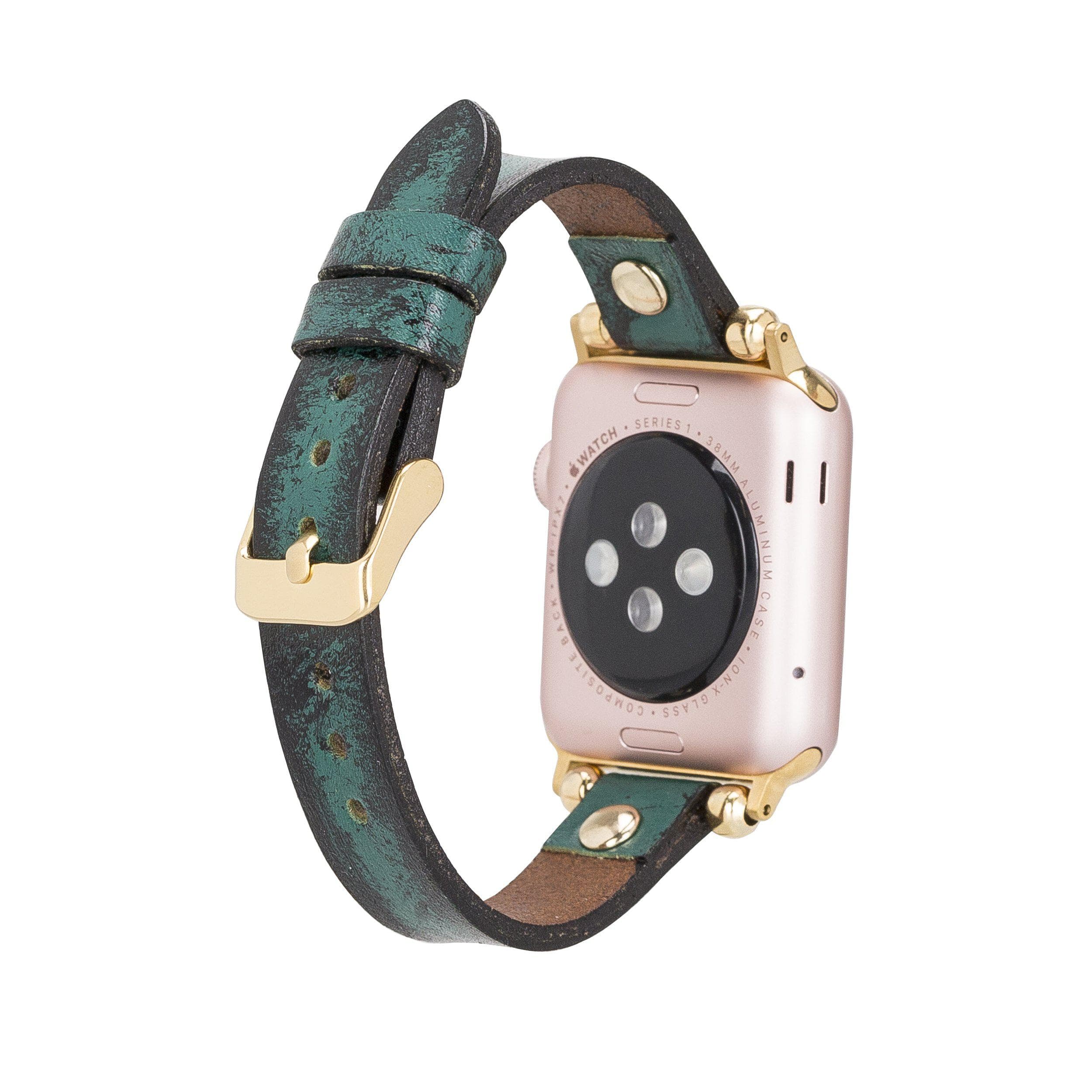 Ferro Leather Apple Watch Band with Gold Trok - TORONATA - color_