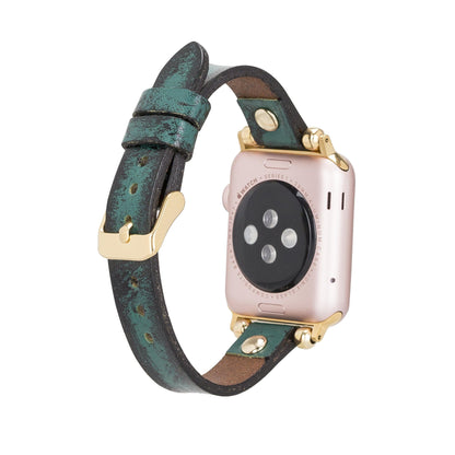 Ferro Leather Apple Watch Band with Gold Trok - TORONATA - color_