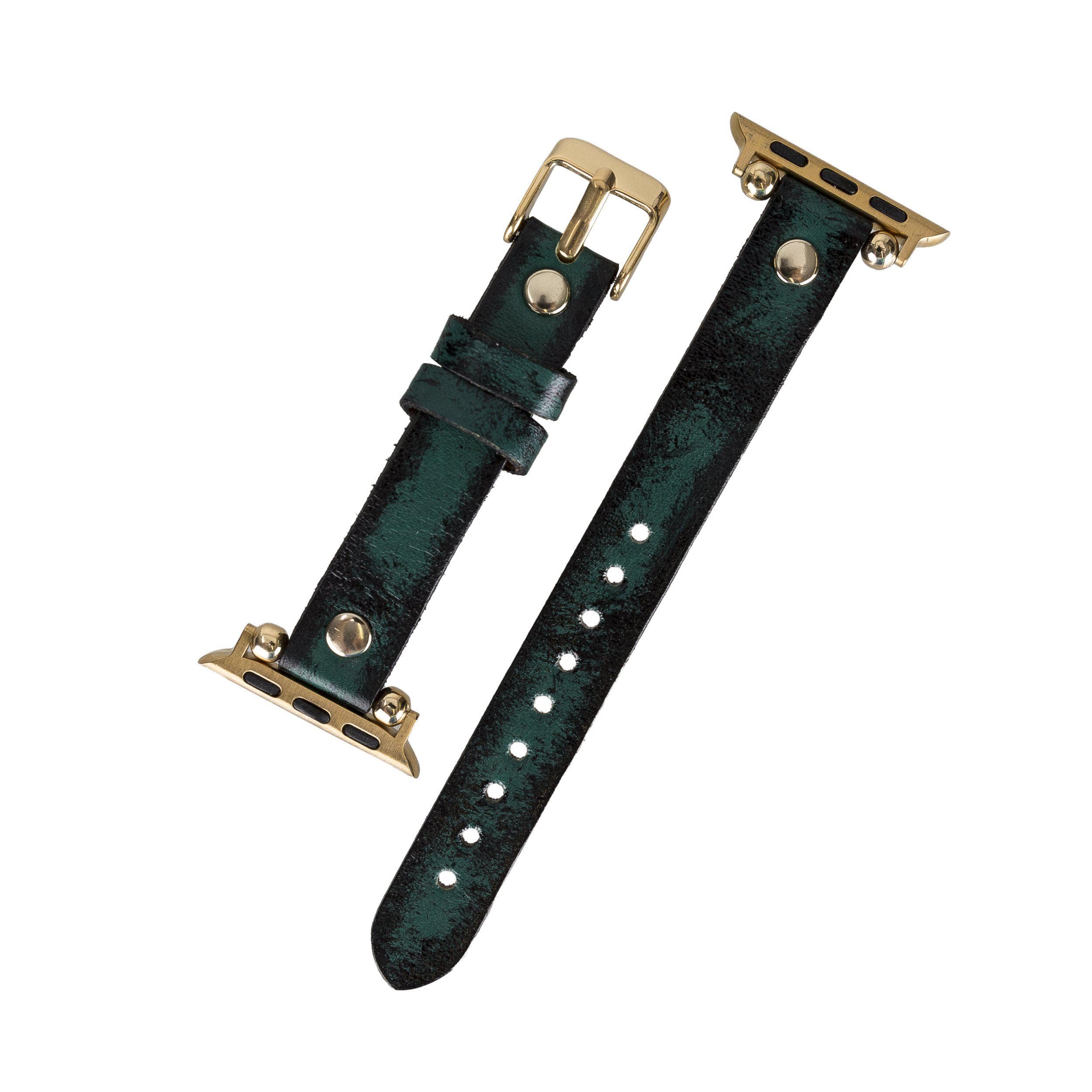 Ferro Leather Apple Watch Band with Gold Trok - TORONATA - color_