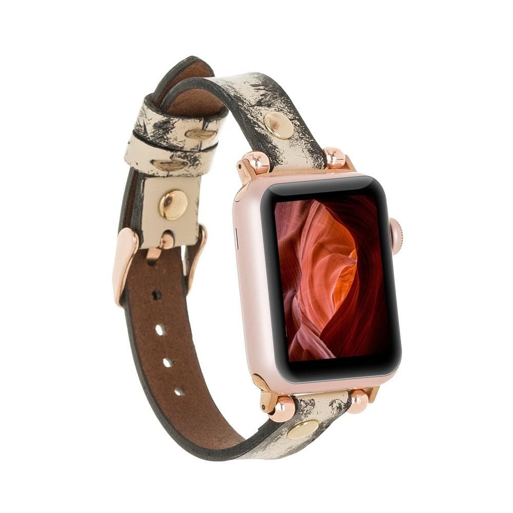 Ferro Leather Apple Watch Band with Gold Trok - TORONATA - color_ Tan 40 41 42mm