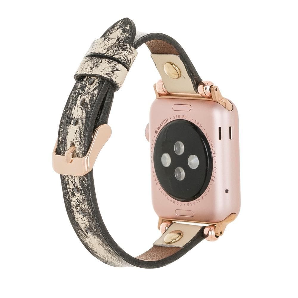 Ferro Leather Apple Watch Band with Gold Trok - TORONATA - color_