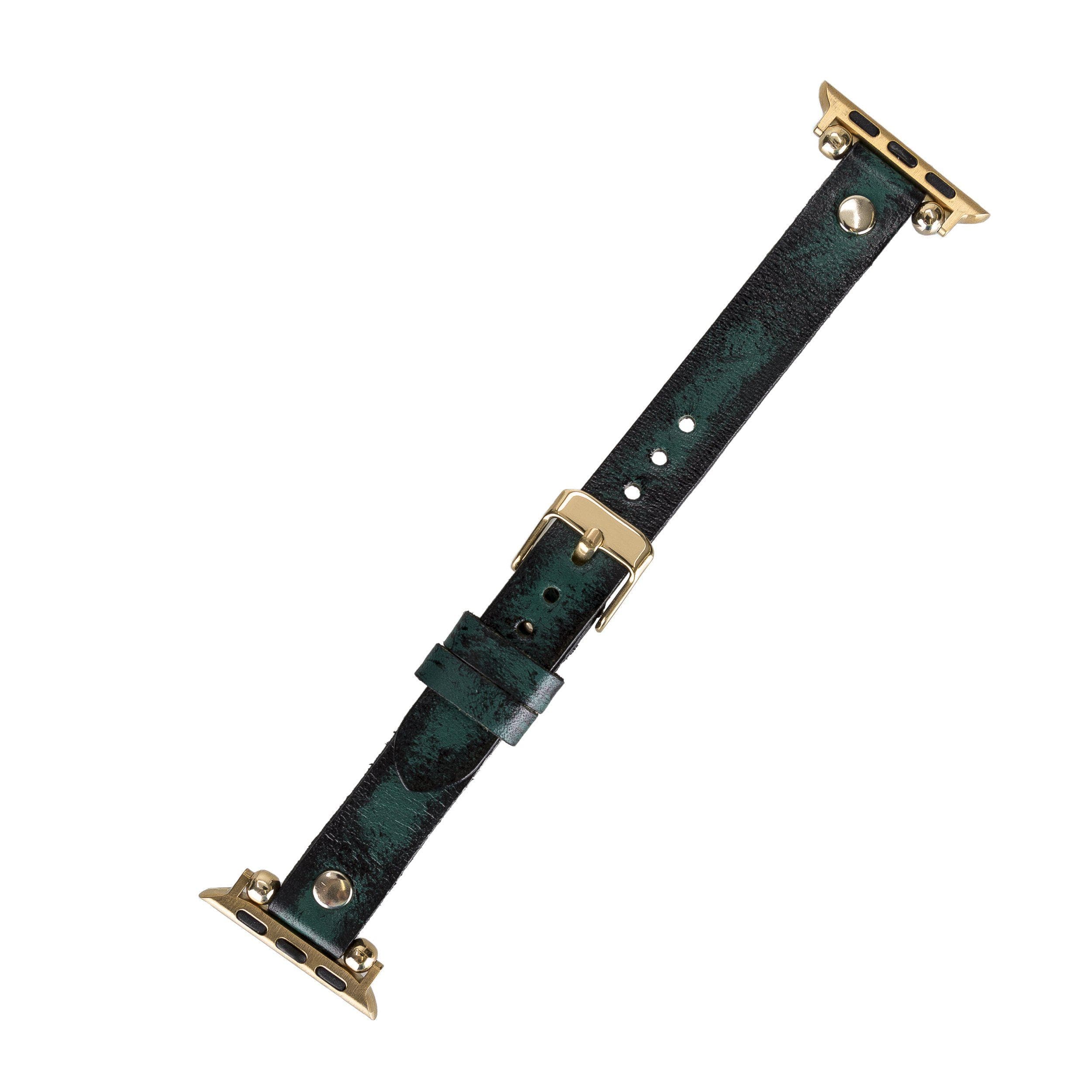 Ferro Leather Apple Watch Band with Gold Trok - TORONATA - color_