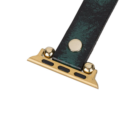 Ferro Leather Apple Watch Band with Gold Trok - TORONATA - color_