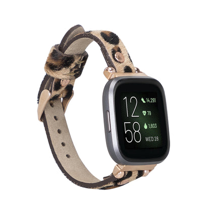 Ferro Leather Apple Watch Band with Rose Gold Trok - TORONATA - color_ Leopard 40 41 42mm