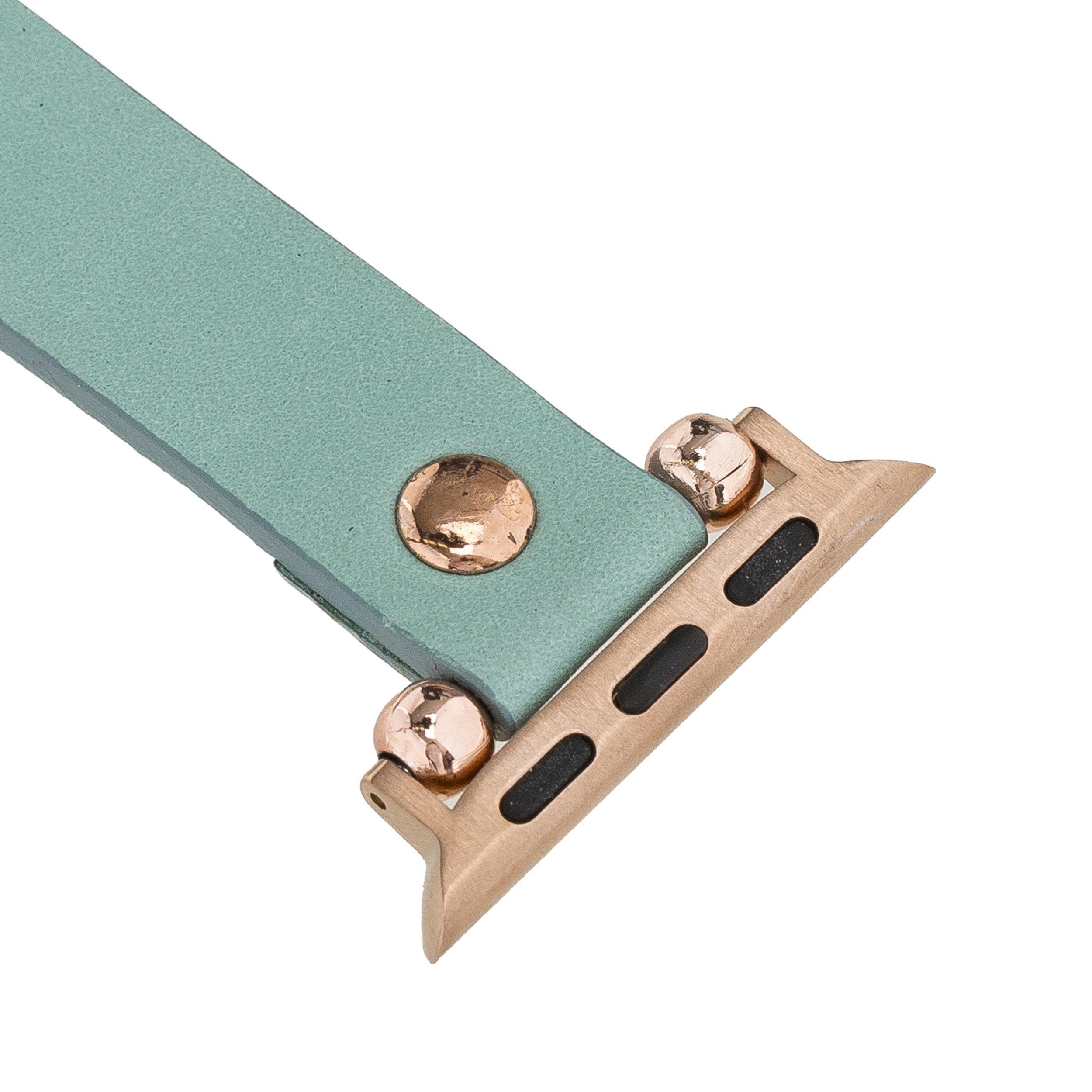 Ferro Leather Apple Watch Band with Rose Gold Trok - TORONATA - color_