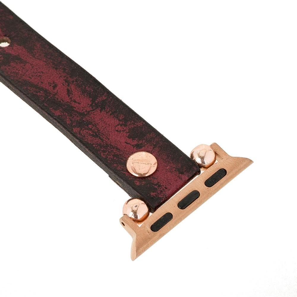 Ferro Leather Apple Watch Band with Rose Gold Trok - TORONATA - color_